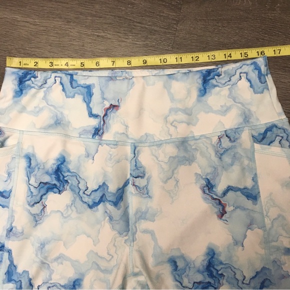 A Core Shorts Womens 2XL Pull On Active Athletic Pockets Blue Tie Dye Marble - Picture 9 of 10